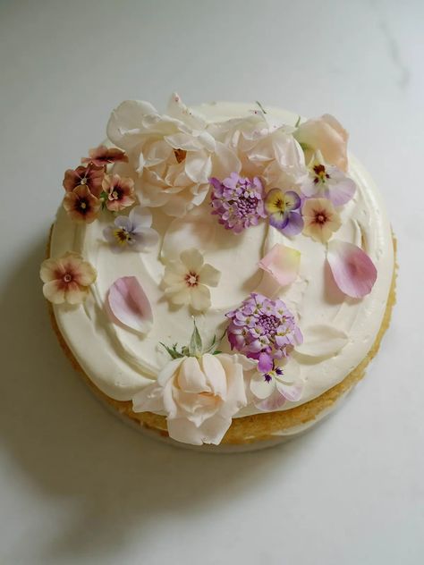 Lemon Olive Oil Cake with Lavender Buttercream - Coco et sel Lemon Cake Ideas, Cake With Lavender, Lavender Buttercream, Vanilla Bean Cake, Witches Kitchen, Macaroon Cake, Lemon Olive Oil Cake, Vanilla Bean Cakes, Lavender Cake