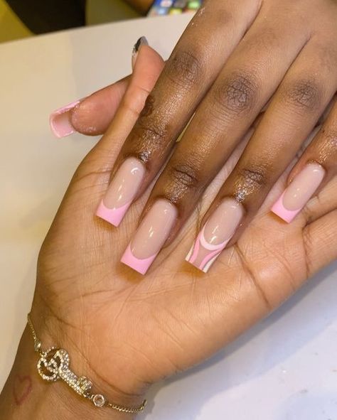 Pink And Nude Nail Designs, Nude And Pink Nail Designs, Nails For Light Skin Color, Pink Nails On Brown Skin, Pink Nails For Dark Skin, Short Nails On Dark Skin, Pink Nails On Black Women, Pink Nails On Dark Skin Black Women, Nude Pink Nails Black Women