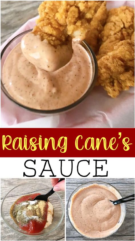 Creamy Spicy Chicken, Raising Cane Sauce Recipe, Chicken Dipping Sauce, Canes Sauce, Canes Chicken, Dipping Sauces For Chicken, Chicken Sauce Recipes, Raising Canes, Homemade Sauce Recipes