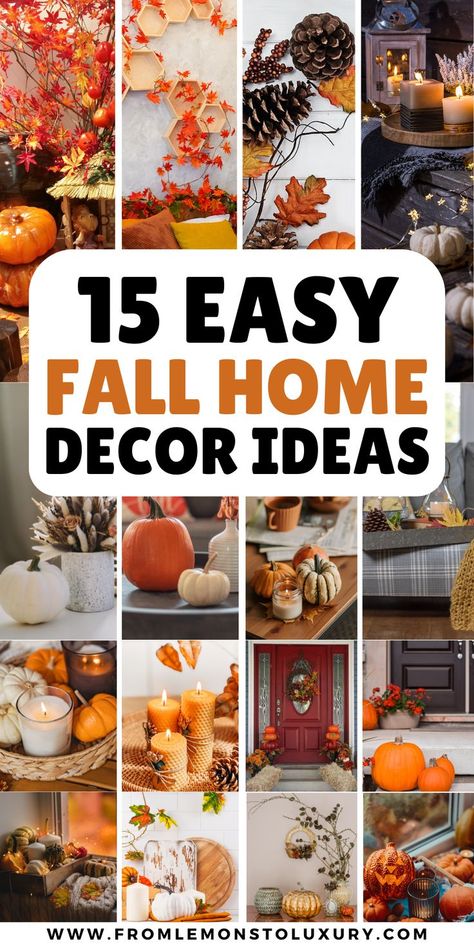 fall decor ideas Fall Decor Arrangements, Low Budget Fall Decor, Thanksgiving Decor Ideas Diy, Fall Decorations Ideas For Home, Handmade Fall Decorations, Home Made Fall Decor Ideas, Chimney Fall Decor Ideas, Fall 2024 Decor Color Trends, Traditional Fall Decor Ideas