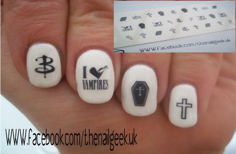 Vampire slayer nail Tattoos Buffy Nails, Nails Artwork, Buffy Quotes, Nail Tattoos, Paws And Claws, Nail Tattoo, Buffy The Vampire, Nail Art Galleries, Nail Art Accessories