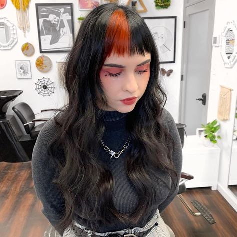 ⚡️ATLANTA HAIR STYLIST on Instagram: “🍁Burnt orange color blocking!🍂” Color Blocking Hair, Color Bangs, Color Block Hair, Pin Search, Hair Streaks, Block Color, Hair Bangs, Burnt Orange Color, Short Hair Color