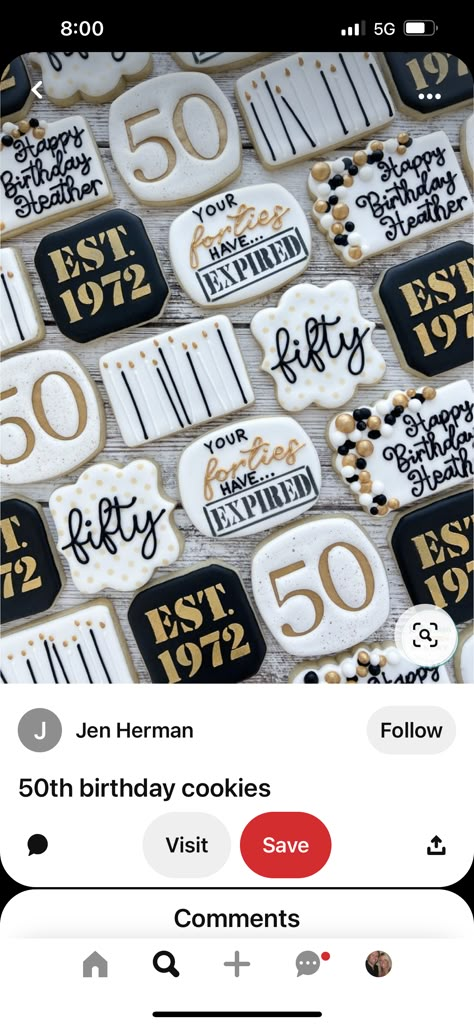 50th Birthday Party Food For Men, 50th Bday Cookies For Men, 50th Birthday Cookies For Men Funny, 50th Birthday Cookie Ideas For Women, 60th Birthday Decorated Cookies, 70 Birthday Cookies For Men, 50 Th Birthday Cookies, 50th Cookies Birthday Men, 50 Year Birthday Party Ideas For Men