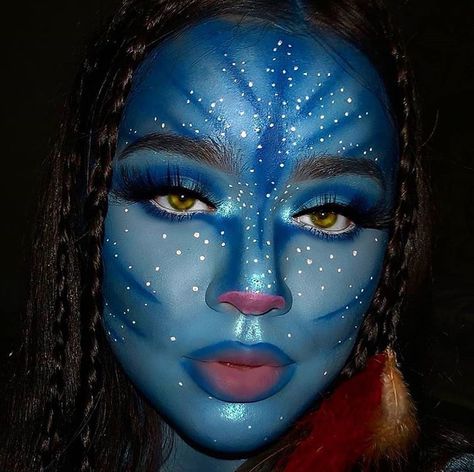 Pre Shower Makeup Ideas, Avatar Makeup, Shower Makeup, Makeup Clown, Halloween Makeup Clown, Maquillage Yeux Cut Crease, Halloweenský Makeup, Halloween Make-up Looks, Holloween Makeup