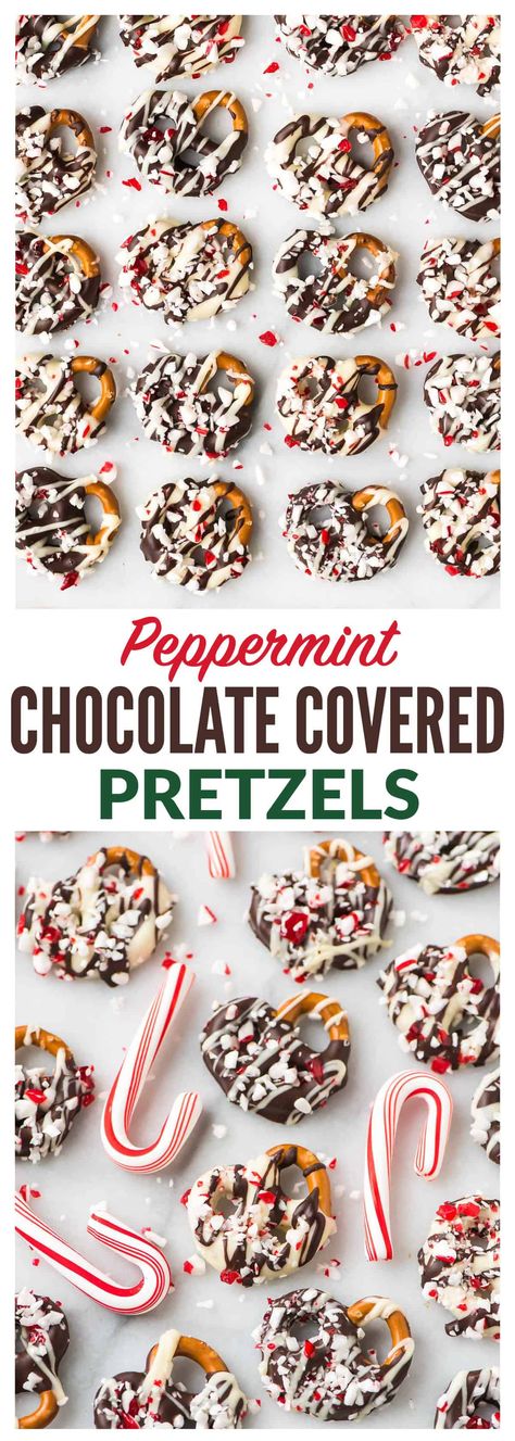 Dark or white chocolate peppermint covered pretzels are an easy, thoughtful homemade edible gift idea for the holiday season. Peppermint Pretzels Christmas, Chocolate Pretzel Ideas, Xmas Chocolate Covered Pretzels, Chocolate Covered Pretzels Christmas Gift, White Chocolate Peppermint Covered Pretzels, Choc Covered Pretzels Christmas, Best Chocolate Covered Pretzels, Holiday Pretzels Christmas, Chocolate Covered Pretzels For Christmas