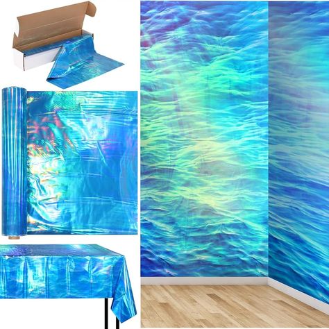 Amazon.com: 1 Roll 1200 Inch X 54 Inch Iridescent Under The Sea Tablecloth Ocean Wave Tablecloth Plastic Disposable Iridescent Table Covers Backdrop for Ocean Under The Sea Mermaid Pool Beach Party Decorations : Home & Kitchen Island Theme Decorations, Ocean Theme Trunk Or Treat, Disney World Party Decorations, Wave Theme Party, Ocean Bachelorette Party Beach Themes, Under The Sea Party Decor, Under The Sea Boy Birthday Party, Margaritaville Party Decorations, Water Party Decorations