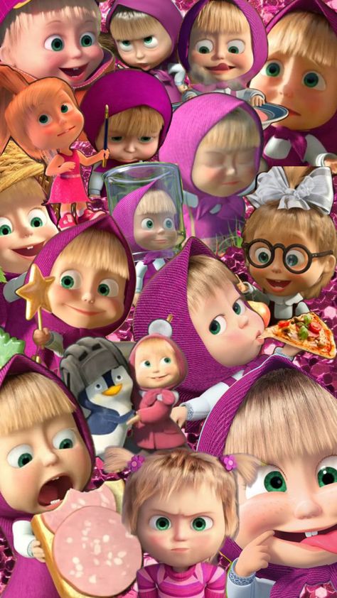 Masha Wallpaper, Masha And The Bear Wallpaper, Masha I Medved, Masha Bear, Friends Journal, Masha And The Bear, Childhood Nostalgia, Bear Wallpaper, Bts Korea