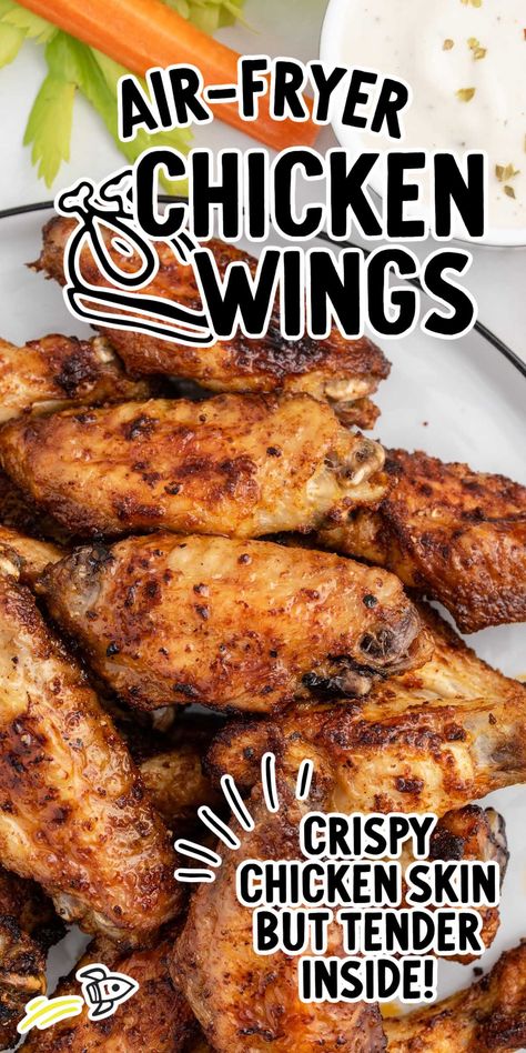 Air Fryer Old Bay Chicken Wings, How Long To Air Fry Chicken Wings, Air Fryer Chicken Wings Easy, Air Fryer Drummettes Crispy, Air Fryer Chicken Wing Recipes, Oven Air Fryer Chicken Wings, Homemade Wing Sauce, Airfryer Chicken Wings, Best Air Fryer Chicken Wings