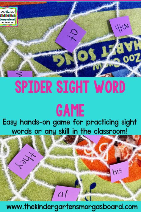 Spider Sight Words! – The Kindergarten Smorgasboard Fall Sight Word Activities, Halloween Stations Kindergarten, Halloween Sight Word Activities, Halloween Sight Word Games, Spiders Kindergarten, Halloween Stations, Halloween Literacy, Reading Kindergarten, Sight Word Centers