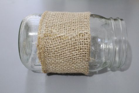 Mason Jar Centerpiece Burlap Jar End Burlap Mason Jar Centerpieces, Mason Jar Burlap, Lace Mason Jars, Burlap Mason Jars, Mini Diaper Cakes, Centerpiece Diy, Mason Jar Centerpiece, Pint Mason Jars, Birthday Party Centerpieces