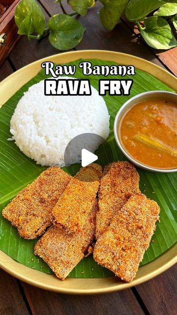 Mad Over Food | Bangalore Influencer on Instagram: "Quick and Easy Raw Banana Rava Fry 😍❤️.  Save the recipe to try it later. Tastes absolutely bomb and is really simple to make.  Note: keep the banana slices in water after slicing to avoid blackening. Do try it out and share your feedback pictures with me.   #tasty #ravafry #rawbanana #vegrecipes #karnatakafood #karnatakafoodie #foodporn #recipereels #reels #reelitfeelit #foodreels" Raw Banana Fry, Raw Banana Recipes Indian, Raw Banana Recipes, Banana Recipes Indian, Indian Vegetarian Dishes, Raw Banana, Banana Slices, Fried Bananas, Vegetarian Snacks Recipes