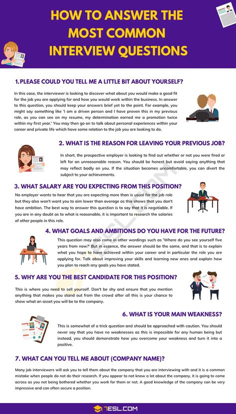 How to Answer the Most Common Interview Questions with Useful Examples 2 Job Interview Prep, Common Job Interview Questions, Most Common Interview Questions, Job Interview Answers, Interview Help, Job Interview Preparation, Job Interview Advice, Common Interview Questions, Interview Answers