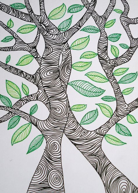 Arte Doodle, Tangle Art, Zentangle Drawings, Doodle Art Designs, Tree Drawing, Zen Doodle, Zentangle Art, Zentangle Patterns, Pen Art