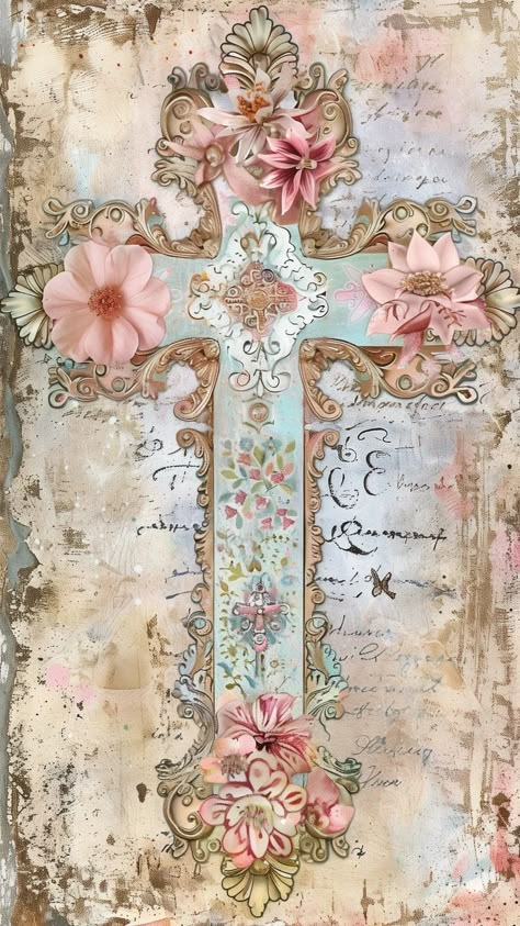 Flower Cross Wallpaper, Pink 777 Wallpaper, Catholic Girl Wallpaper, Cute Catholic Wallpaper, Catholic Iphone Wallpaper, Jesus Art Aesthetic, Catholic Phone Wallpaper, Jesus Phone Wallpaper, Aesthetic Cross Wallpaper