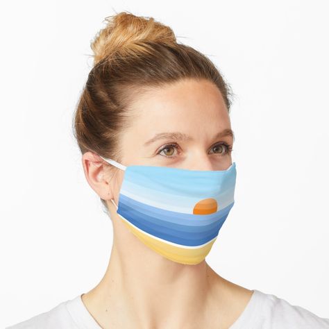 "Beach" Mask by philipsajeesh | Redbubble Honduras Flag, Argentina Flag, Female Mask, N95 Mask, Pastel Stripes, Couch Potato, Mask Design, A Mask, Go Shopping