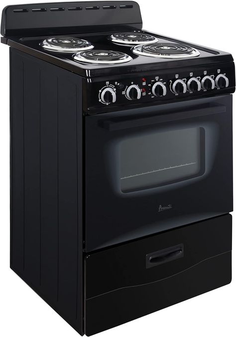 Amazon.com: Avanti ERU240P1B ERU240 24" Electric Range Oven with Framed Glass Door, in Black : Appliances White Range, Range Oven, Single Oven, Oven Range, Oven Cleaning, Electric Range, Electric Oven, Storage Drawer, Tiny Home