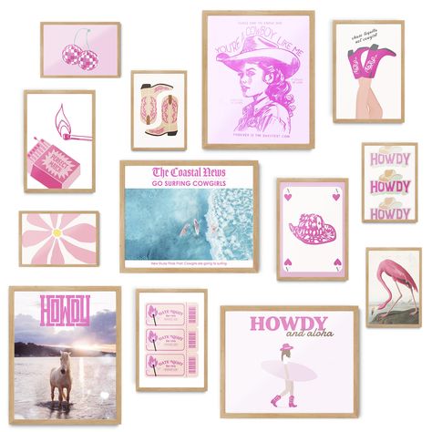 PRICES MAY VARY. COASTAL COWGIRL DECOR: Turn your aesthetic pink wall decor into coastal, preppy and western haven where personality takes center stage. Explore the pinky cowgirl, and coastal captivating beachy wall prints that define this style. Choosing wall art ensures your moody room decor aesthetic radiates with aesthetic prints. PINK WALL ART DECOR: Elevate the ambiance of your living room, bedroom, home office, college dorm, kitchen, dining room, or coffee shop with our moody wall art col Dorm Picture Wall, Pink Coastal Bedroom, Room Decor Aesthetic Pink, Pink Room Decor Aesthetic, Coastal Granddaughter Room, Fancy Desk, Room Decor Coastal, Dorm Pictures, Coastal Cowgirl Decor