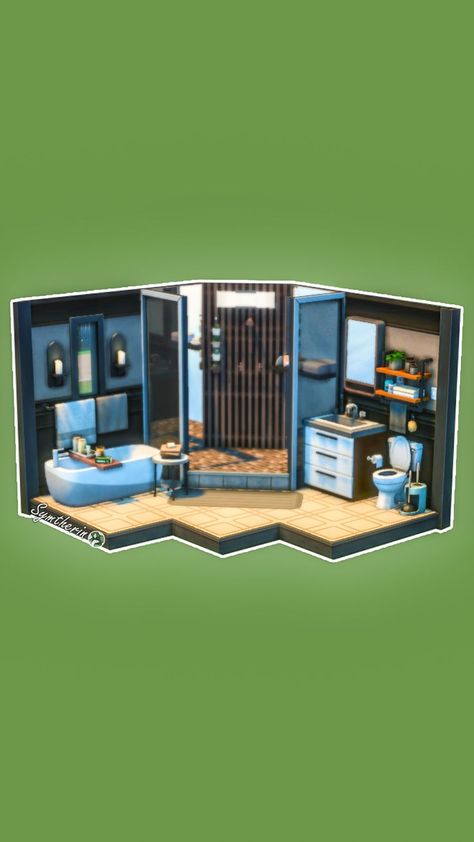 Fancy bathroom featuring items from the Bathroom Clutter Kit! Sims 4 Bathroom Ideas, Sims 4 Bathroom, Bathroom Clutter, Fancy Bathroom, Sims 4 House Design, Casas The Sims 4, Sims House Plans, Sims Games, Sims House Design