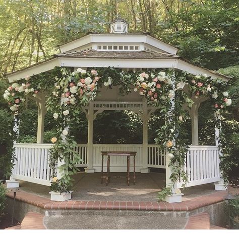 Arbor Wildflower Gazebo Wedding, Floral Arch Photo Backdrop, Romantic Gazebo Ideas, Gazebo Decorations For Wedding, How To Decorate A Gazebo For A Wedding, Gazebo Ceremony Decor, Gazebo Decorating Ideas Wedding, Wedding Gazebo Ideas, Diy Wedding Gazebo