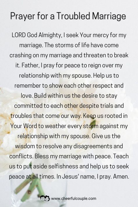 Image of Prayer for a Troubled Marriage Prayers For Separation Marriage, Get Well Prayers Health, What’s Marriage, Marriage Prayers For Couple, Marriage Healing Prayers, Pray For My Marriage, Prayers To Save My Marriage, Praying For My Marriage, Prayer For Restoration Of Marriage