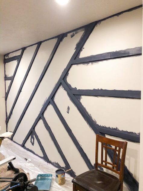 Modern Board And Batten Wall, Modern Board And Batten, Board Batten Wall, Sherwin Williams Paint, Batten Wall, Board Batten, Accent Wall Designs, Board And Batten Wall, Diy Accent Wall