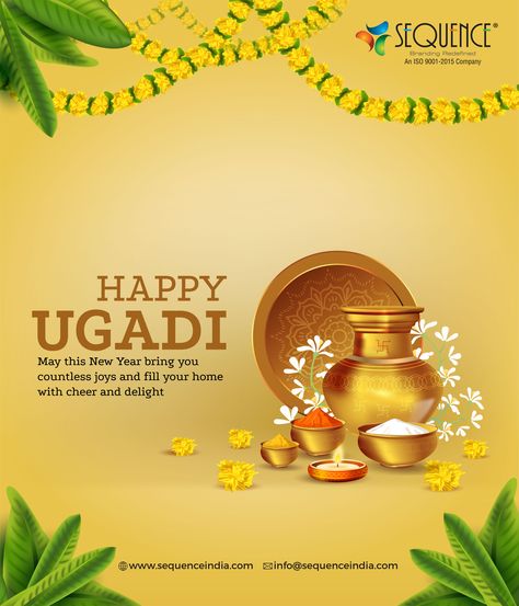 May the New Year bring you a life that is Successful, abundant, prosperous and contenting.Have a happy Ugadi!   #ugadi #indianfestival #SequenceValues #mumbaidairies #ugadi2020 Ugadi Creative Posters, Ugadi Poster Design, Ugadi Festival Poster, Ugadi Creative Ads, Ugadi Poster, Ugadi Wishes Creative, Happy Ugadi Images, Ugadi Greetings, Happy Ugadi Wishes