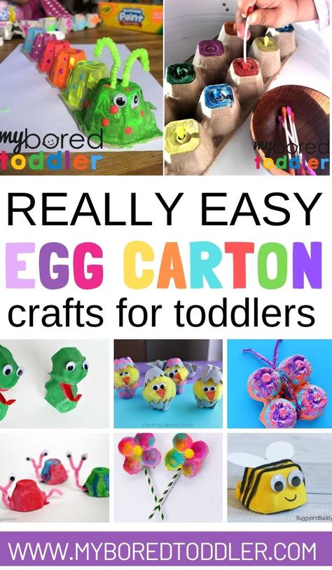 Really easy egg carton crafts for toddlers and preschoolers Toddler Painting Activities, Egg Carton Art, Easy Toddler Crafts, Easy Toddler Activities, Quick And Easy Crafts, Crafts For Toddlers, Egg Carton Crafts, Toddler Arts And Crafts, Craft Easy