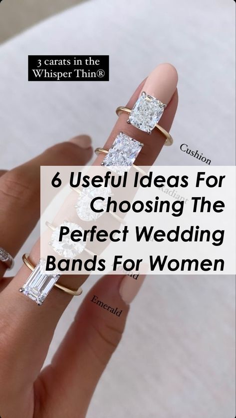 Discover essential tips for selecting the perfect wedding bands for women in our latest guide, "6 Useful Ideas For Choosing The Perfect Wedding Bands For Women." From timeless styles to modern designs, we explore various options that reflect personal taste and love stories. Whether you prefer classic gold or unique gemstones, our ideas will help you find a wedding band that beautifully complements your engagement ring and celebrates your commitment. Wedding Bands For Women, Useful Ideas, Second Weddings, Rings Engagement, Personal Taste, The Perfect Wedding, Love Stories, Classic Gold, Unique Gemstones