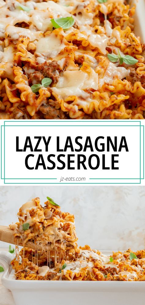 Lazy Lasagna Casserole, Deconstructed Lasagna, Recipes With Lasagna Noodles, Easy Lasagna Casserole, Lazy Lasagna Recipe, Lasagna Bake, Mini Lasagna, Casserole Bake, Italian Casserole