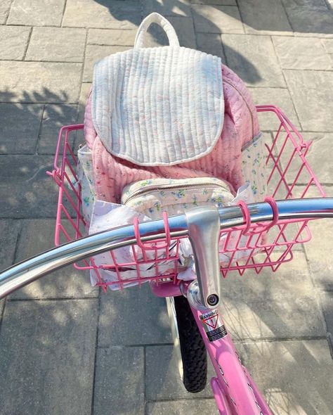 #pinterest Bike Friends, Loveshackfancy Aesthetic, Summer Bike, Nostalgia Aesthetic, Malibu Barbie, Pink Girly Things, Preppy Summer, April 13, Summer Feeling