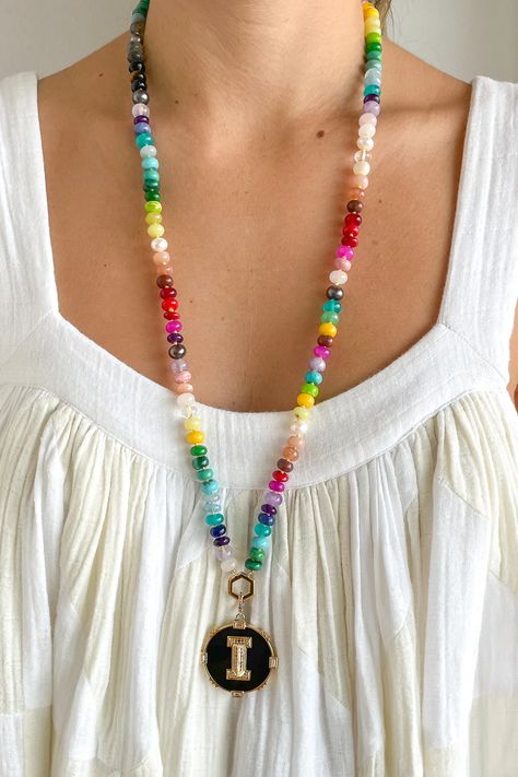 Designers We Love: Harwell Godfrey | SUNROOM Head Stone, Rainbow Gemstones, Gemstone Beaded Necklace, Baguette Diamond, Blue And Gold, Precious Gemstones, Natural Pearls, Hand Engraving, Designer Outfits Woman