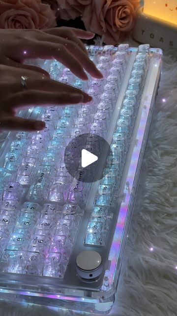 KiiBOOM on Instagram: "Is anyone familiar with this light effect? I added a little purple to the original.🥰
.
Keyboard: Phantom 98 Clear
Switch: Crystal Switches
Keycaps: Transparent PC Keycaps
.
#KiiBOOM #keyboard #mechkeys #customkeyboard #keyboardbuild #asmr #typing #diy #Phantom" Light Effect, Keyboard, The Original, Crystals, The Originals, Purple, On Instagram, Instagram