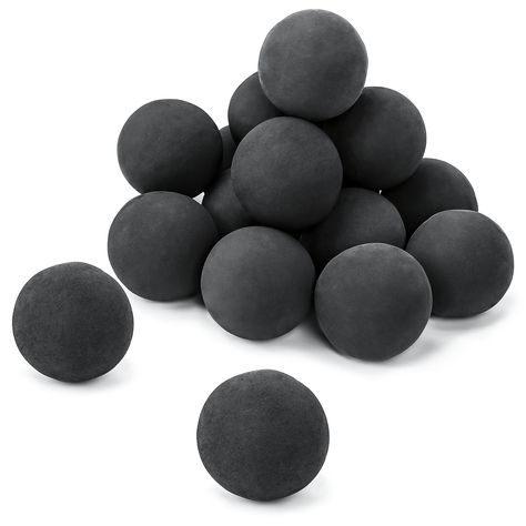 PRICES MAY VARY. ♨【Wide Range of Use】- They can be used in indoor or outdoor fireplaces that use propane gas, natural gas, or electricity. They are also suitable for fire pits, fire tables, fire bowls or landscape home decor. Each package contains 15 black ceramic fireballs with a diameter of 3 inches. ♨ 【Size Note】- The fire pit of the scene in the picture is within 19 inches in diameter, and the diameter of the 3-inch fireball is also 7.62 centimeters, so if you are looking for a large and ful Ceramic Fire Balls, Fire Pit Ball, Easy Fire Pit, Fire Tables, Propane Fireplace, Outdoor Fireplaces, Stone Fire Pit, Fire And Stone, Outdoor Living Patio