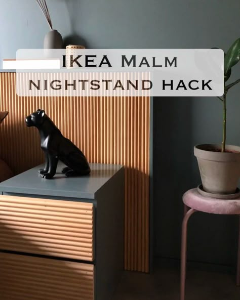 Malm Nightstand, Ikea Bedside, Ikea Malm Nightstand, Malm Hack, Ikea Hack Bedroom, Ikea Malm Bed, Ikea Nightstand, Malm Bed, Bed Makeover