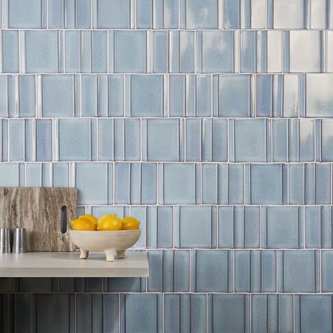 Wave Tile Backsplash, Coastal Tile Backsplash Kitchen, Greece Inspired Bathroom Decor, Blue Kitchen Splashback Ideas, Navy Kitchen Backsplash Ideas, Kitchen Tile Backsplash Trends 2024, Blue Tile Kitchen Backsplash, Navy Blue Shower Tile, Colorful Shower Tile