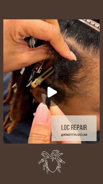 KNOTTY LOC LAB, LLC on Instagram: "Have locs that need some love? We got you! Here is a tutorial on how to crochet loose hair back into the loc🌸🌱 . . . . Loc repair done by Annichia . .  #njlocs #calilocs #bronxlocs#locsnyc#brooklynlocs #locsofinstagram #locjourney #starterlocs #locnation #locrepair #locs #nyc #explore #explorepage" How To Crochet Locs For Beginners, How To Crochet Locs, Loc Tutorials, Loc Repair, Restore Damaged Hair, Dreadlock Hairstyles For Men, Starter Locs, Loose Hair, Super Short Hair