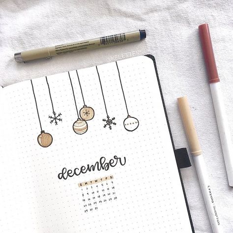 December Bullet Journal Cover, Bullet Journal Cover Page Ideas, Journal Cover Page Ideas, Monthly Bullet Journal, Bullet Journal Christmas, Cover Page Ideas, Journal Cover Page, Bullet Journal Minimalist, December Bullet Journal