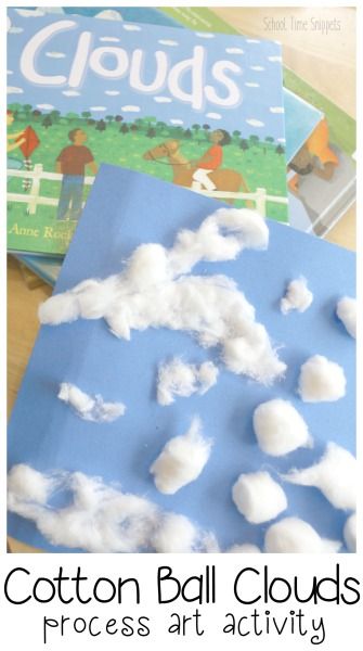 Invitation to create your own cloudy sky with cotton balls!  Fun and simple process art activity In The Sky Theme Preschool, Cotton Ball Clouds, Process Art For Preschoolers, Weather Activities Preschool, Art For Preschoolers, Preschool Weather, Art Shelf, Weather Art, Weather Crafts