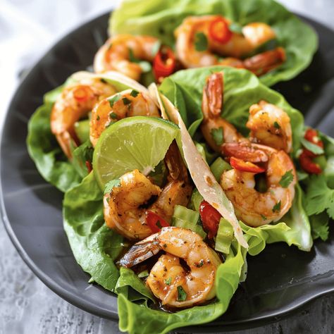 Chili Lime Shrimp Wraps - Recipes, Tasks & Tools Shrimp Wraps, Chili Lime Shrimp, Wraps Recipes, Honey Lime Chicken, Marinated Shrimp, Cheesy Mashed Potatoes, Lime Shrimp, Spicy Honey, Chili Lime