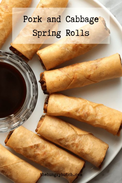 Pork and Cabbage Spring Rolls Recipe Cabbage Spring Rolls, Pork Spring Rolls, Sweet Chili Sauce Recipe, Pork And Cabbage, Spring Roll Recipe, Egg Roll Recipes, Spring Roll, Asian Cooking, Egg Rolls