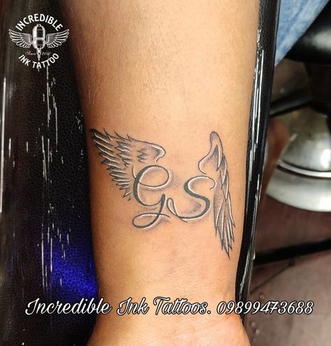 #gs #letter #tattoo Sg Tattoo, Gs Logo, G Names, Wing Tattoo, Incredible Tattoos, Photo Editor Free, Wings Tattoo, Photo Pose Style, Amazing Nature Photos