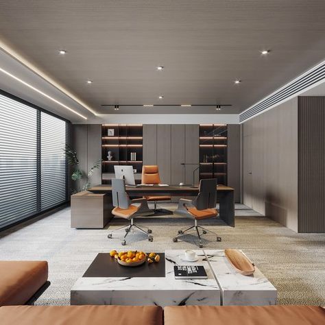 Modern office Ceo Office Design, Ceo Desk, Luxury Office Interior, Modern Office Table, Office Room Design, Contemporary Office Design, Ceo Office, Office Desk Designs, Office Table Design