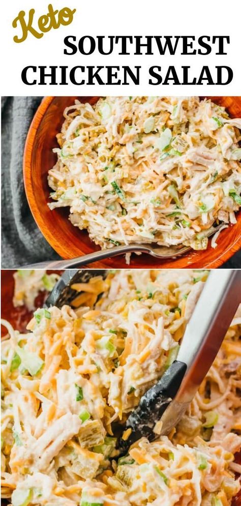 Southwest Chicken Salad, Keto Chicken Salad, Low Carb Low Fat Recipes, Boiled Egg Diet Plan, Diet Recipes Easy, Best Low Carb Recipes, Low Carb Diet Recipes, Healthy Low Carb Recipes, Low Carb Dinner Recipes