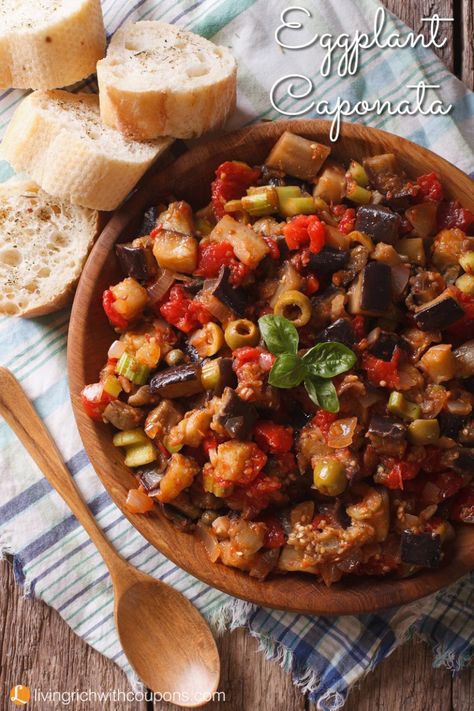 Eggplant Caponata Recipe, Caponata Recipe, Eggplant Caponata, Bruschetta Toppings, Eggplant Dishes, Diner Recept, Sicilian Recipes, Eggplant Recipes, Idee Pasto Sano