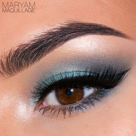 Maryam Maquillage: "Teal Smokey Eye" Makeup for Fun Teal Eye Makeup, Teal Eyeshadow, Teal Makeup, Prom Eyes, Cheer Makeup, Teal Eyes, Wedding Makeup For Brown Eyes, Prom Eye Makeup, Prom Makeup Looks