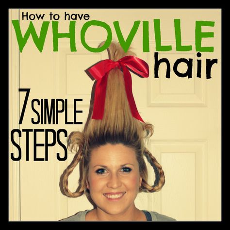 Whobilation Party, Cindy Lou Hair, Whoville Costumes, Cindy Lou Who Hair, Whoville Hair, Le Grinch, Whoville Christmas, Costumes Couples, Wacky Hair Days