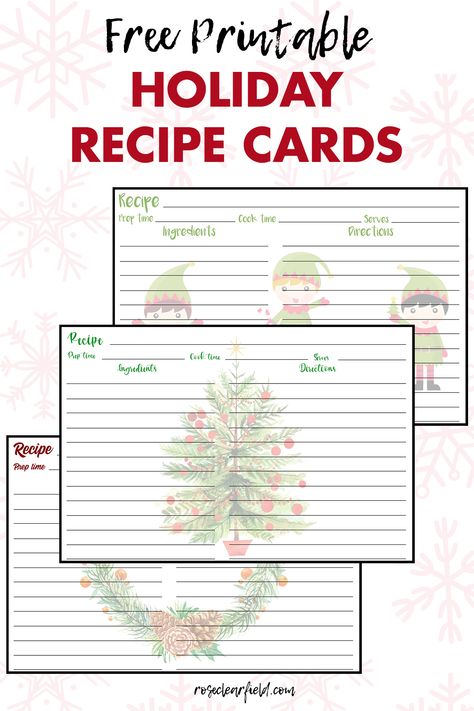 Christmas Gift Template, Holiday Recipe Card, Christmas Recipe Cards, Recipe Cards Printable Free, Recipe Card Template, Cookie Exchange Recipes, Recipe Cards Template, Christmas Recipe, Recipe Template