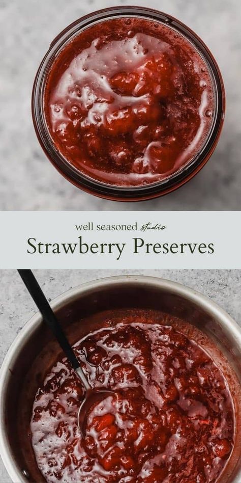 Strawberry Preserves Recipe, Fruit Preserves Recipe, Homemade Strawberry Preserves, Baking Recipes Muffins, Toast With Butter, Homemade Preserves, Fresh Strawberry Recipes, Homemade Strawberry Jam, Homemade Jelly