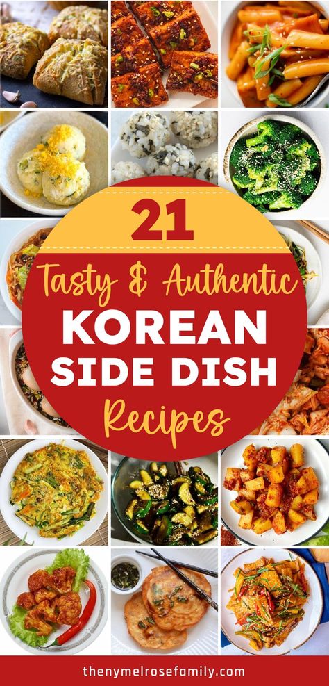 21 Tasty and Authentic Korean Side Dish Recipes Korean Side Dish Recipes, Authentic Asian Dishes, Healthy Korean Recipes, Chinese Side Dishes, Korean Food Side Dishes, Easy Korean Recipes, Delicious Sides, Korean Side Dishes, Korean Recipes