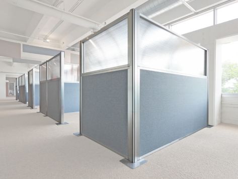 Office Partition Design, Cubicle Panels, Cubicle Ideas, Cubicle Partitions, Open Concept Office, Cubicle Design, Portable Partitions, Office Dividers, Portable Room Dividers